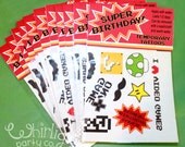 Nintendo-Inspired Temporary Tattoo Party Favors inspired by Super Mario Brothers Videogame