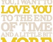 When I See You I Want To LOVE You art print, 11x14, mustard and tan, Hanson SMILE lyrics