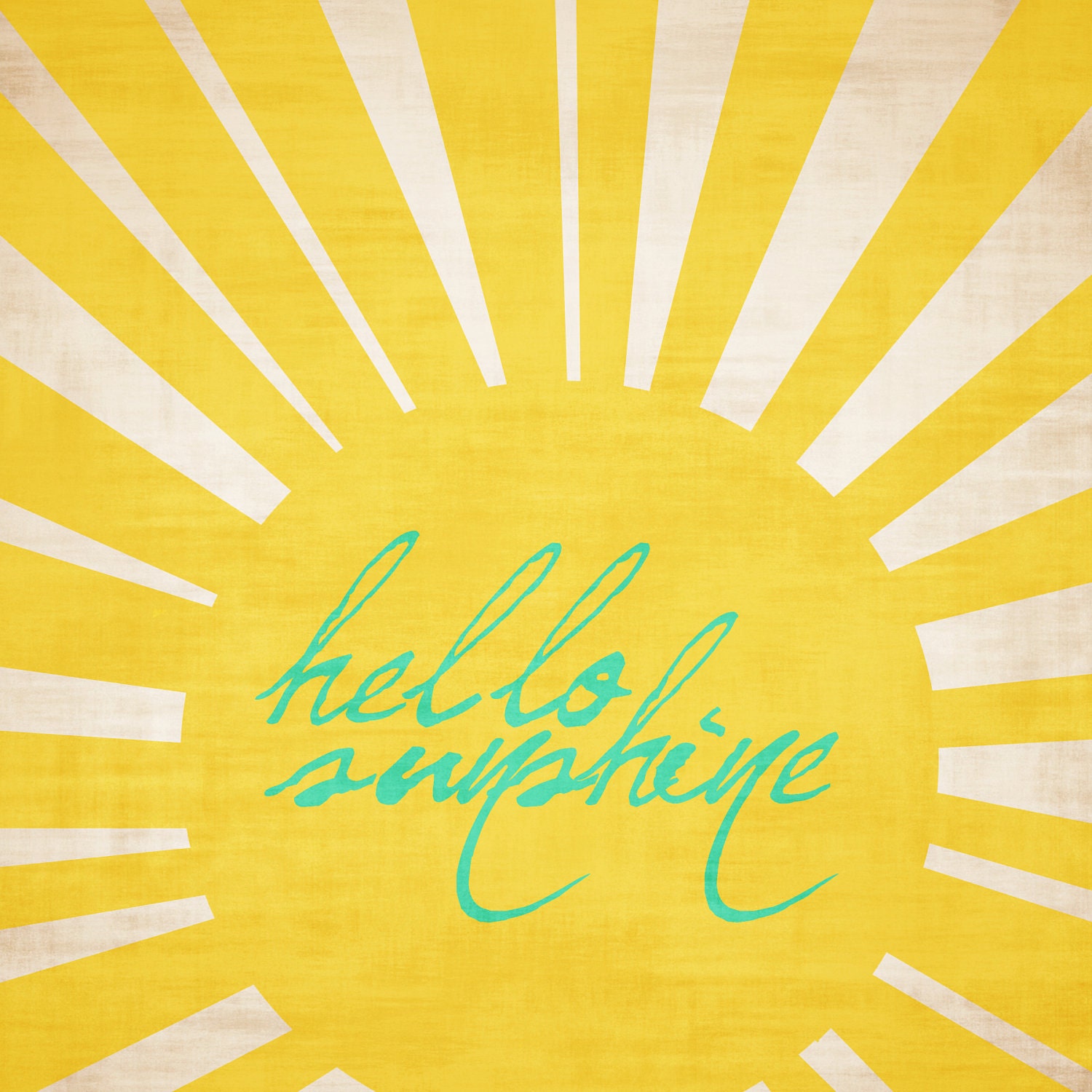 Hello, Sunshine vintage-feel 12x12 art print