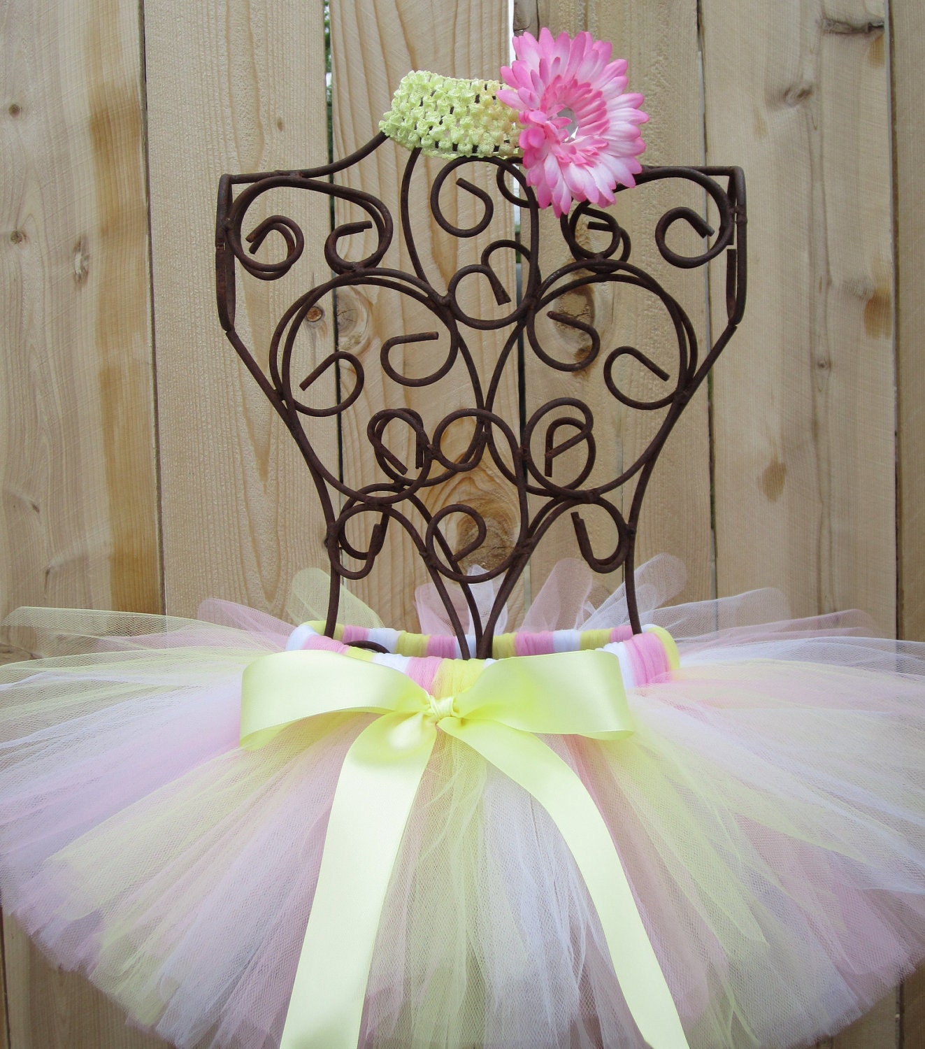 FAIRY TALE PRINCESS Tutu with Matching Free Flower Headband - Sizes Newborn to 5T