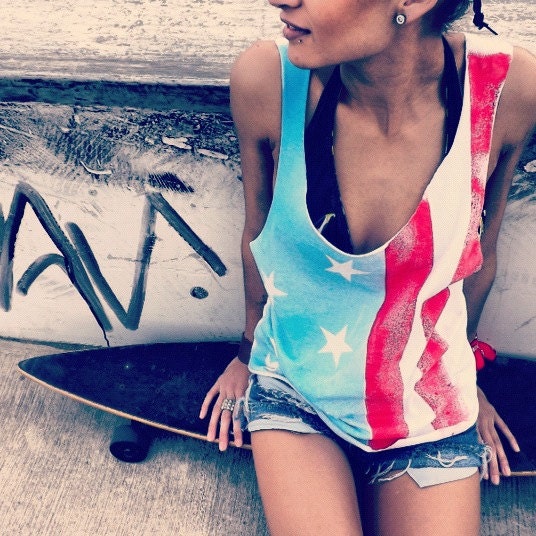 American Flag Rockstar Tank