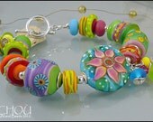 Cote d'Azur - Handmade lampwork Bracelet by Michou