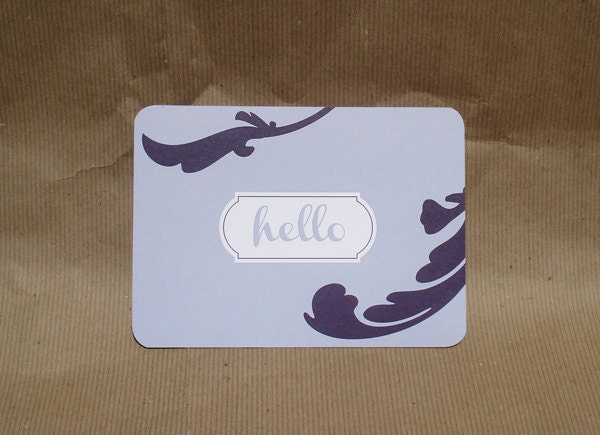 Set of 8 Hello Note Cards - Handmade Notecards - Flat Note Cards with Envelopes - Luxe Notecards Il_170x135