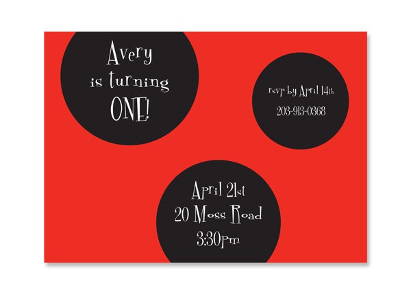 Ladybug Birthday Invitation - Printable Birthday Invite - Ladybug Theme Birthday Invite - Personalized Birthday Invite Il_570xn