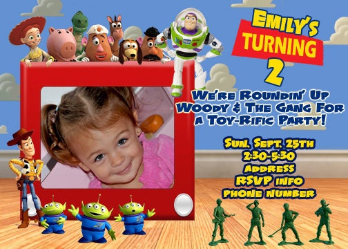 Toy Story Invitation Digital File 4X6 or 5X7