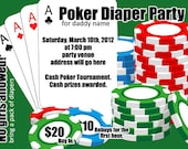Poker Diaper Party Card Digital File 4X6 or 5X7