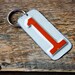 Number One License Plate Key Chain, Upcycled Metal Key Ring