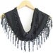 Black Scarf With Lace / Turkish Handmade Scarf / High Fashion Shawl With Oya / Black Pashmina