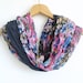 FREE SHIPPING, Navy Blue Scarf With Colorful Flowers / Turkish Handmade Shawl / High Quality Pashmina / Summer Flowers Scarf