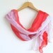 Red Shawl / Handmade Turkish Scarf / High Quality Pashmina / Red White Scarf