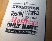 Handmade Typographical Mother's Day/ Birthday Greeting Card