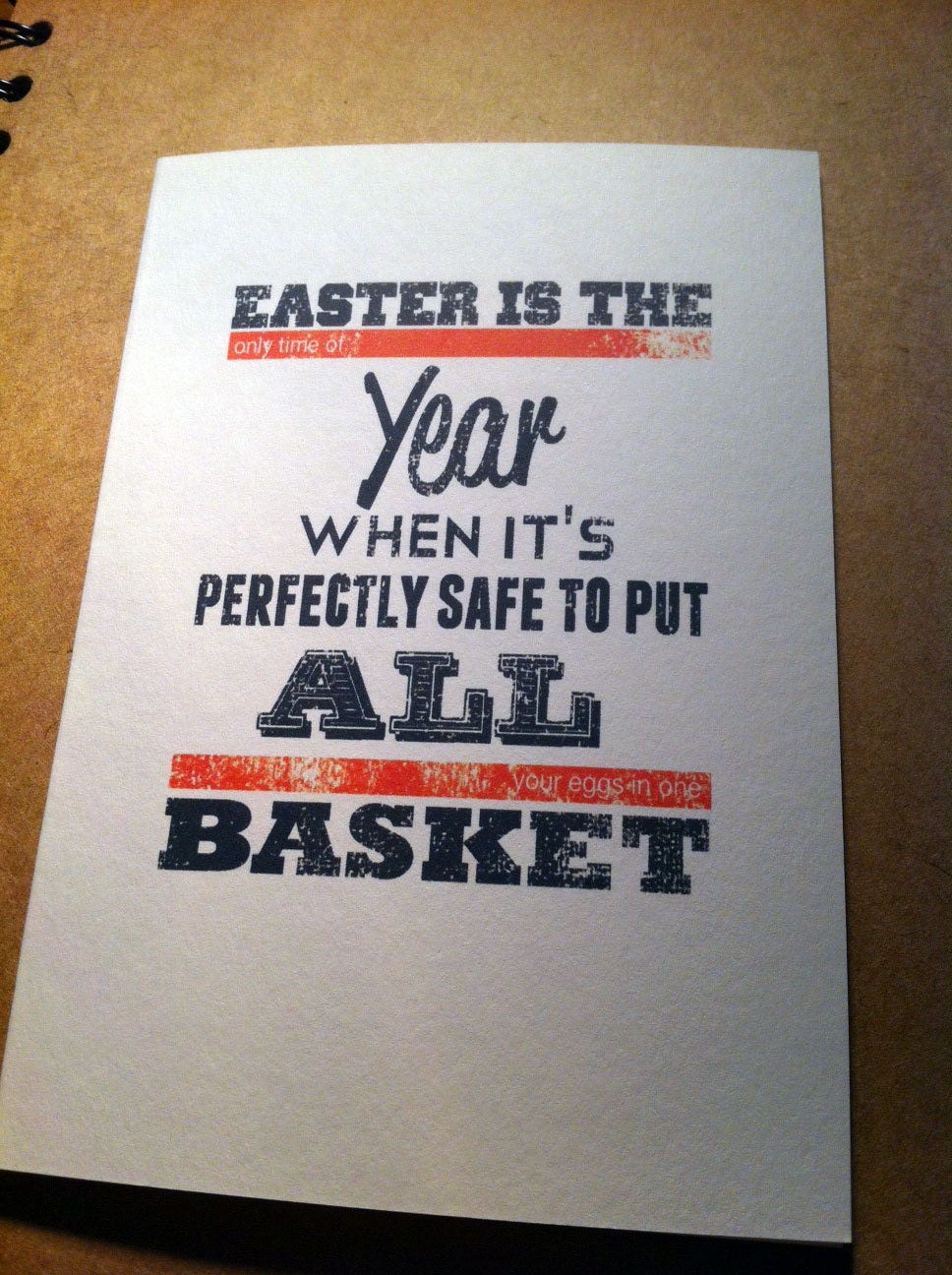 Handmade Typographical Easter Greeting Card