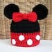 Minnie Mouse Ears Crochet Hat with Bow
