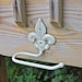 Iron Tissue Holder/ Ivory/ Fleur de Lis /Towel Holder /Distressed Iron Holder /Bathroom Fixture /Accessory /Shabby Chic /Gift Ideas