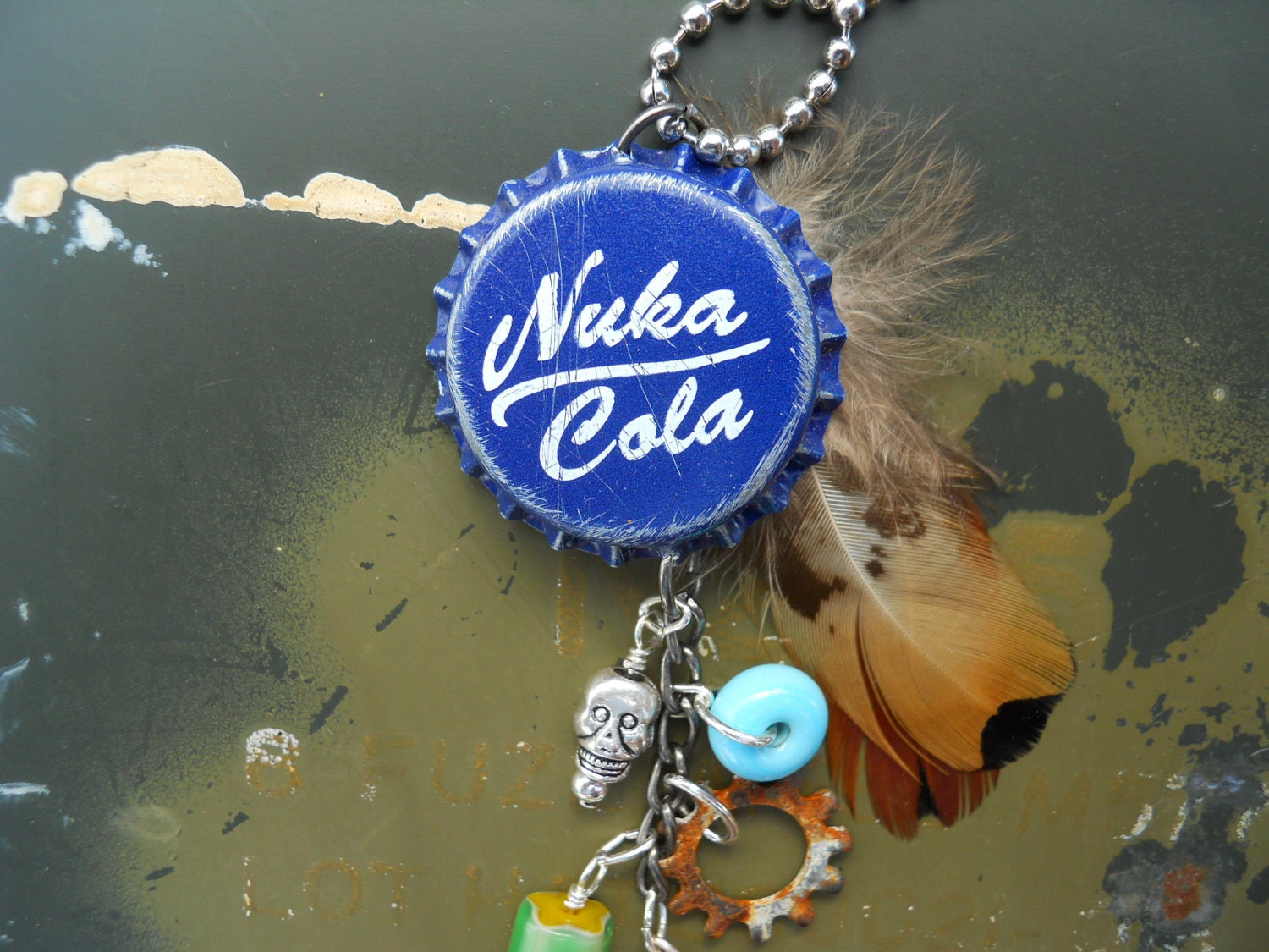 Nuka Cola Quantum Bottle Cap Charm Necklace Fallout by Blastland