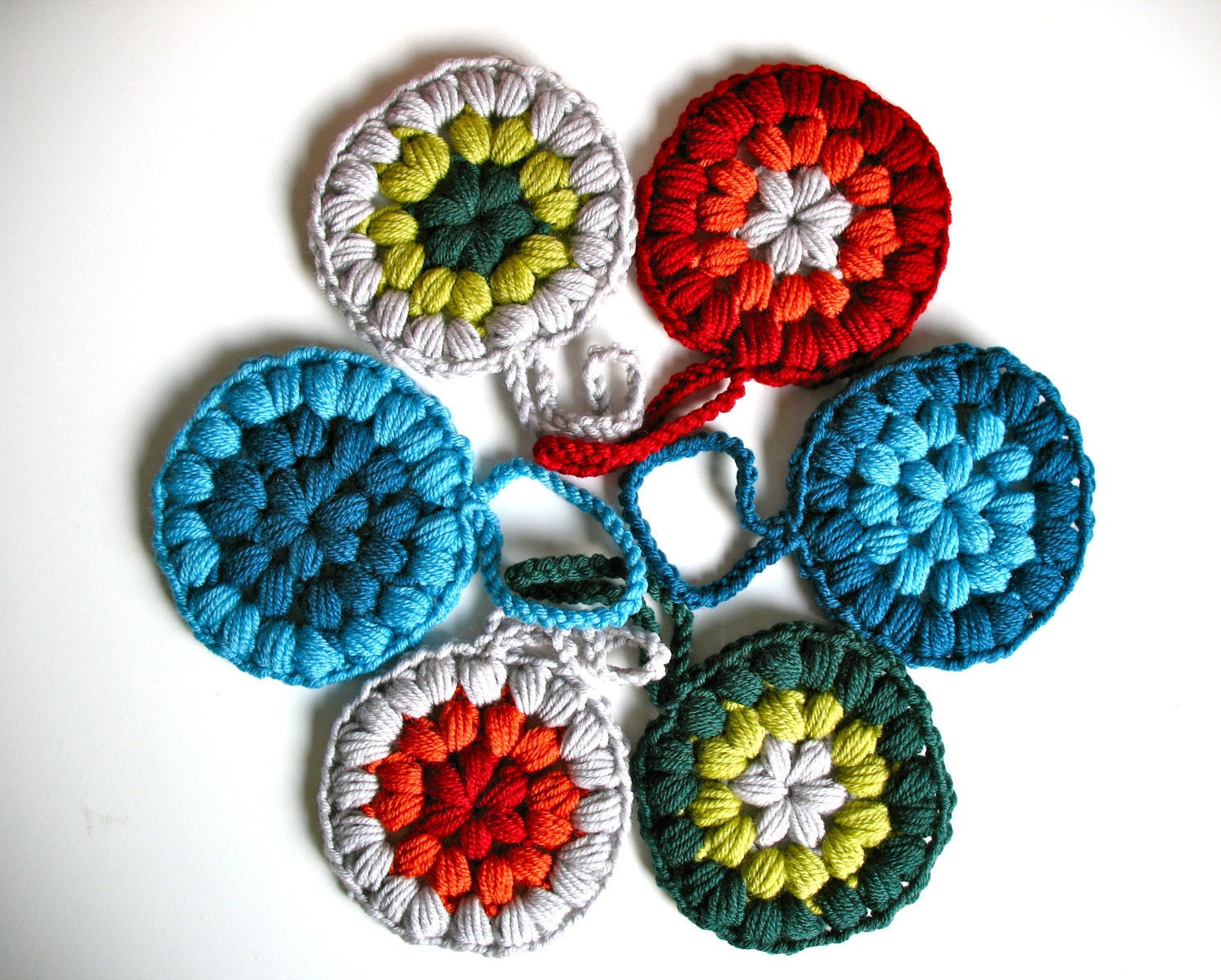 Pair of hanging flowers - Holiday home decor - colorful - door decoration