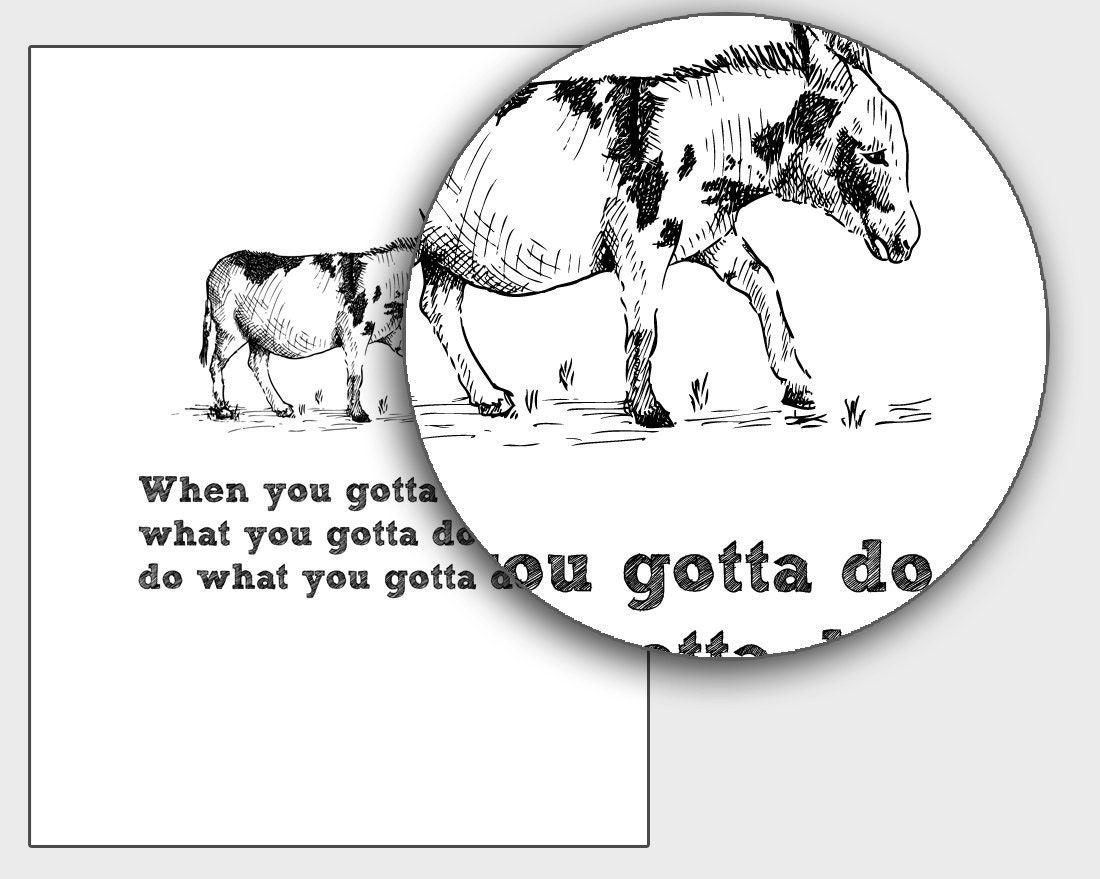 When You Gotta Do What You Gotta Do - donkey, burro, equine, stubborn and determined - digital print of original art with pithy phrase
