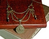 Unique Steampunk Locket Necklace: Watch Gears, Keys, Skeleton, Octopus, Brass, Chain