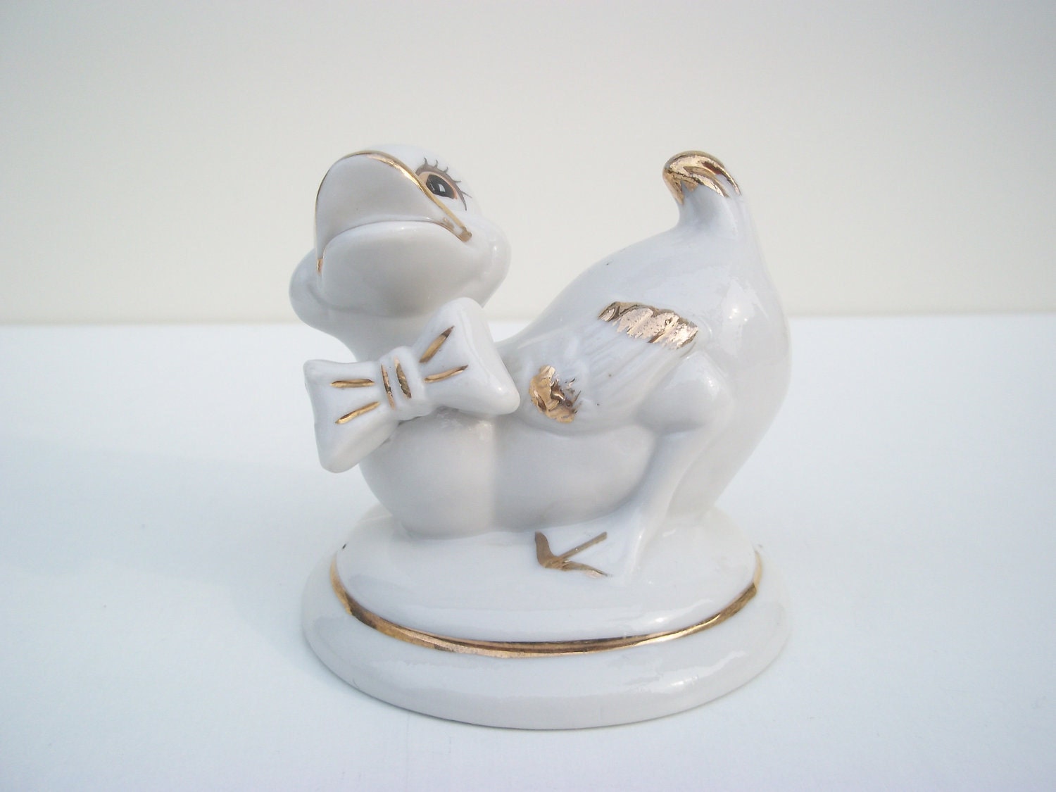 Vintage fine porcelain duck. - White porcelain Rare home decor- By Capodimonte of Italy-