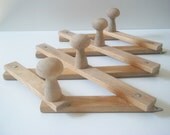 Vintage wooden wall hooks - Kitchen towel holder - Home decor - Wooden hanger - Country decor  - Decorative wall hooks