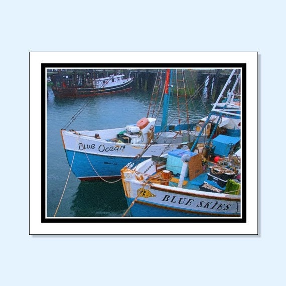 Cape Cod Art Print - "Blue Ocean" 16x20 Photo Poster  Ma.