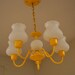 Painted Yellow Milk Glass Chandelier - Vintage Revival