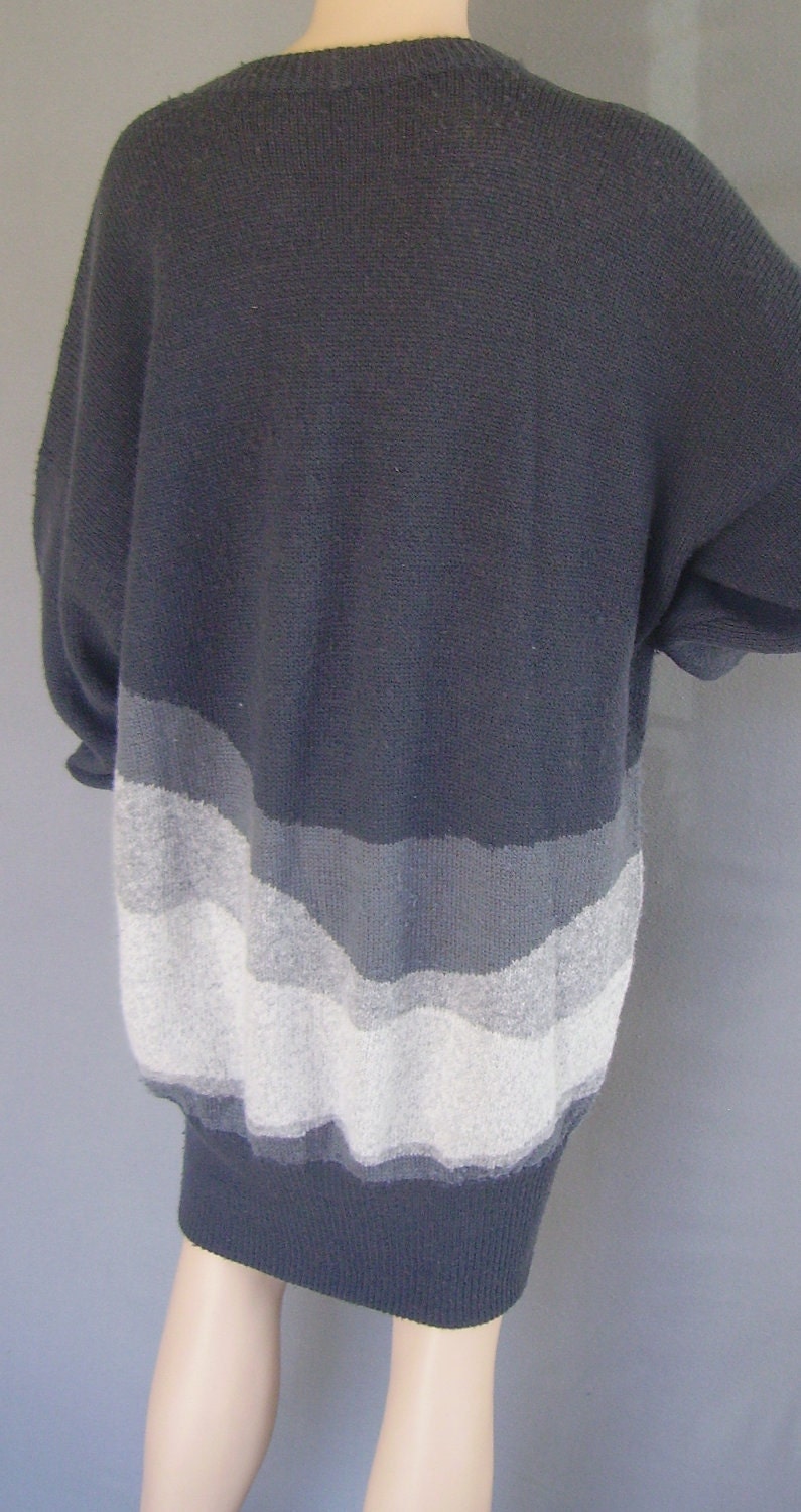 80s Dress / 80s Sweater Dress / Vintage Dress / Vintage Sweater Dress / 80s Slouchy Dress / Vintage Slouchy Dress / 80s New Wave Dress
