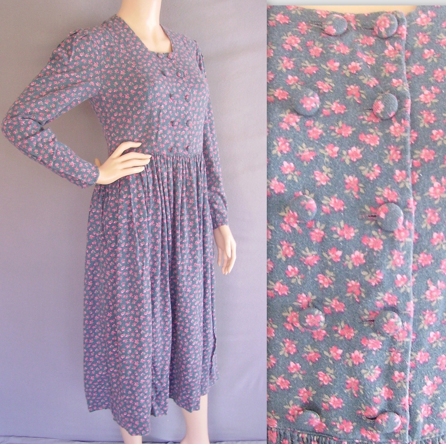 80s Laura Ashley Dress / Vintage Laura Ashley Dress / Boho Dress / Hippie Dress / Prairie Dress / Country Dress
