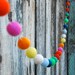 Birthday Garland / 30 Felt Balls- 6 ft long