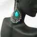 Chandelier earrings blue accents