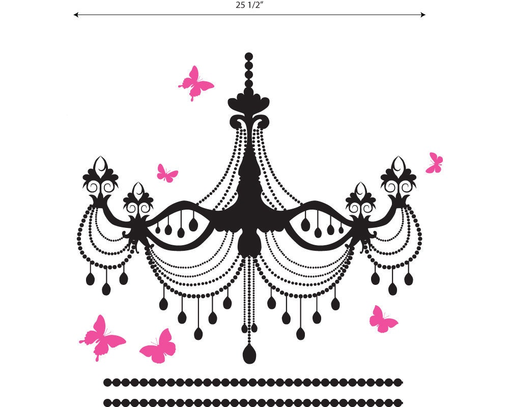 Chandelier with butterflies - listing for QTY 1- room Nursery Wall Vinyl