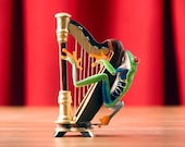 Harp Frog, Harpist, Music art, Musical Instrument Humor, Harp Art