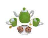 Felt food tea time set biscuits felt tea pod Felt tea cups