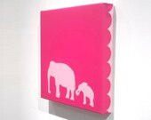 Organic Elephant Print  - Hot Pink  / Pink- 12" x 12"