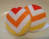 Button Earring- Color Chevron