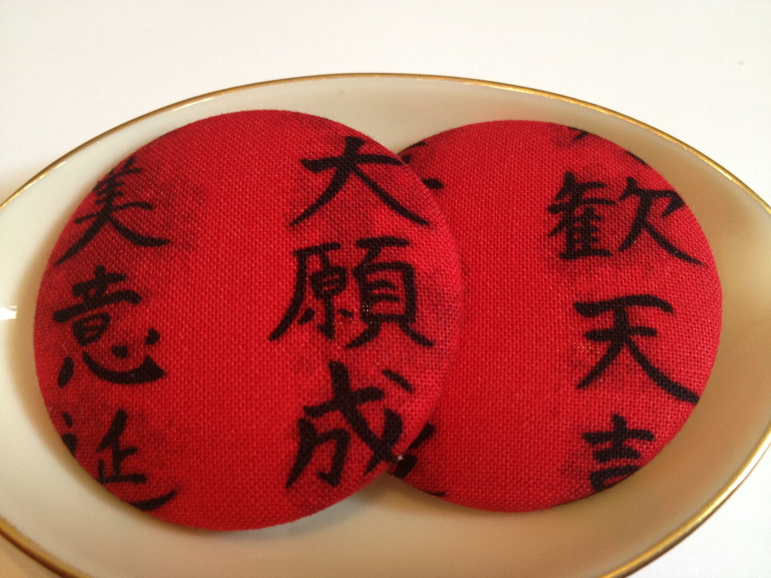 Extra Oversize Button Earring- Foreign Language