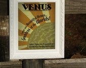Retro Sci-Fi Venus Travel Poster - 8x10 Print