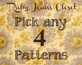 SALE Pick any 4 patterns from Ruby Jean's Closet and SAVE