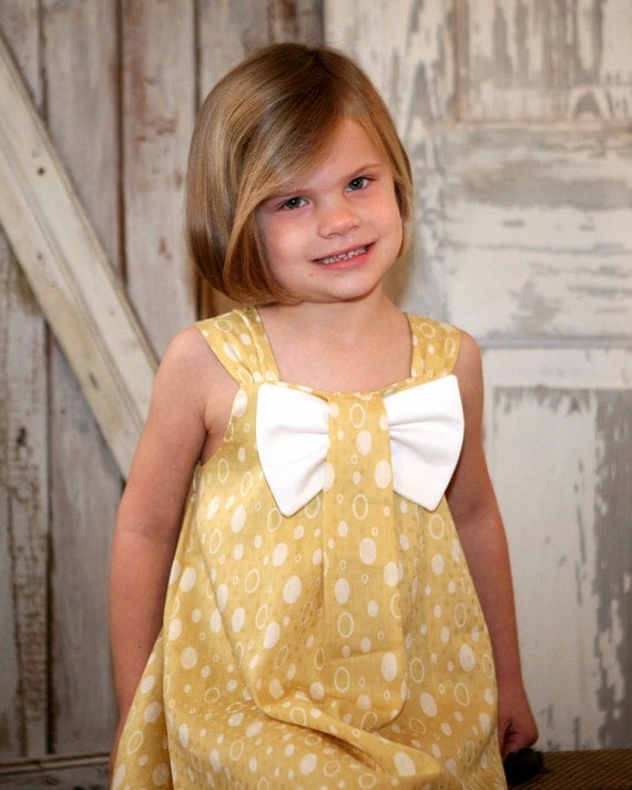 Aubrey - Bow Dress Sewing Pattern. Girl's Dress Pattern. Toddler Pattern. PDF Pattern. Sizes 12m-8 included