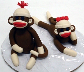 Edible Sock Monkeys Cake Topper