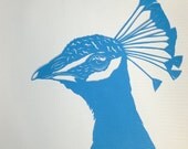 Papercut Peacock - Original Hand-cut Paper Art - Bird Portrait