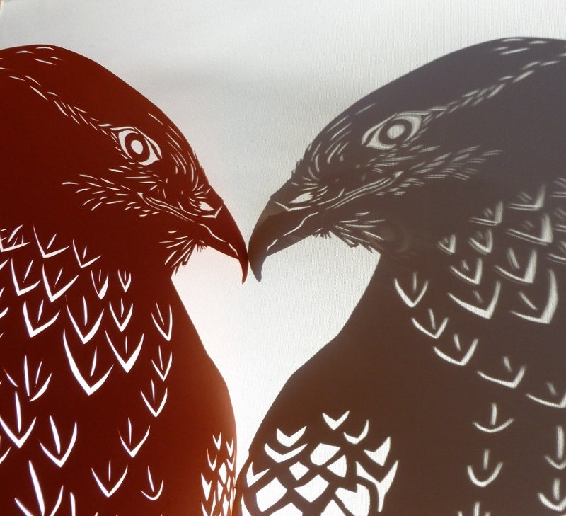 Papercut Eagle - Original Hand-cut Paper Art - Bird Portrait