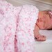 Mini Photography Prop Blanket, Soft Fluffy Snuggly Lovie Lovey Baby Blanket, Wrap, Swaddler 17" x 17" - Cotton Candy Baby Girl Pink, White