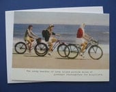 Sandy Beaches of Long Island Bicyclists Blank Note Card, 5 x 7
