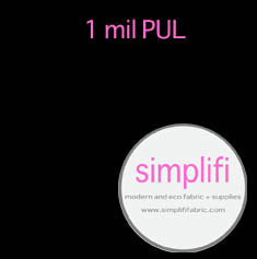 1/2 meter cut 1 mil PUL polyurethane solid black from the Simple Solid PUL Collection