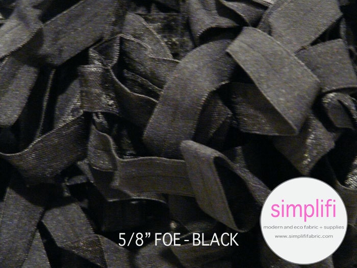 Black FOE elastic - 5 yards - ships from Canada and US