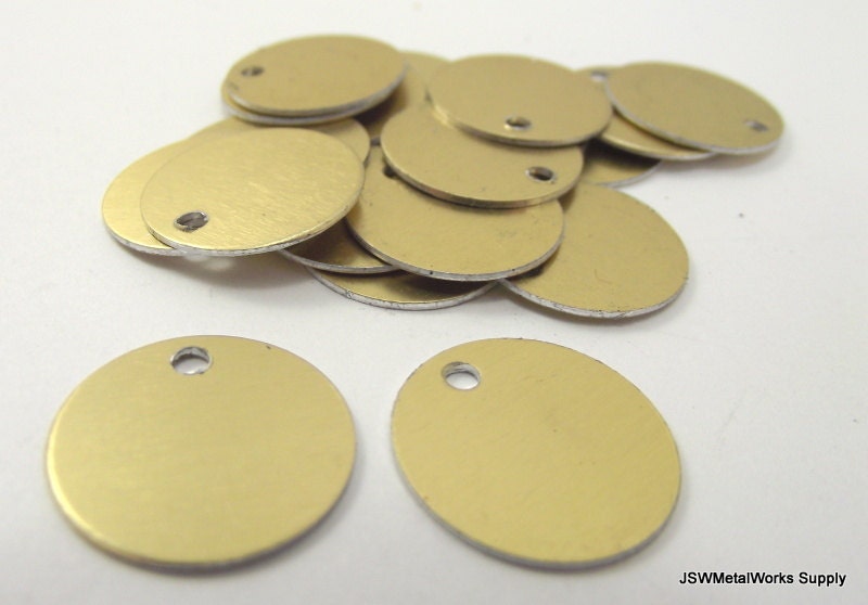 50 Gold Anodized Aluminum Tags, Medium Blank Discs