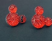 Red Mickey and Minnie Mouse Earrings