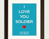 MILITARY GIFT -  Personalized for a Soldier Deployed in the Military - Air Force, Army, or Navy - Overseas or close to home.