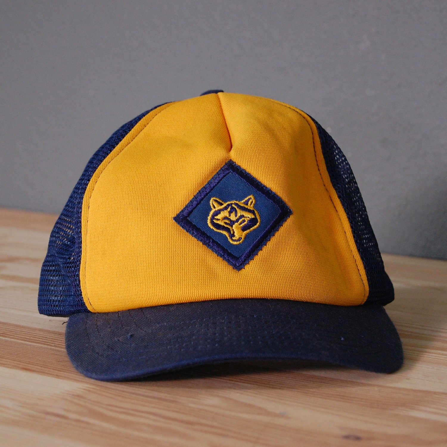 Items similar to Vintage Cub Scout Hat  Boy Scouts  Foam Mesh 